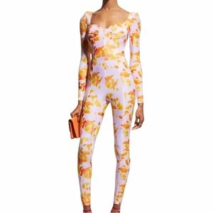 Alex Perry "Lanson" Printed Sweetheart Catsuit The Dye Print Size 10